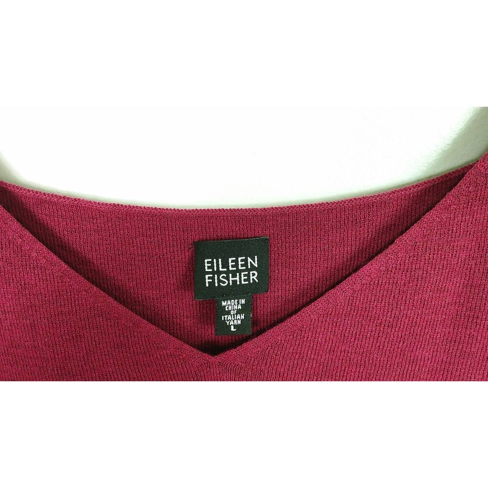 Eileen Fisher 100% Wool Tank Top L Berry Red Minimalist Neutral Capsule Layer - Picture 2 of 5